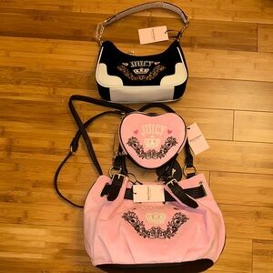 Juicy Couture Black and Pink Shoulder Bags